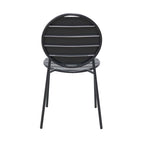 Baca - Table + 4 Round Metal Chairs Set - Gray