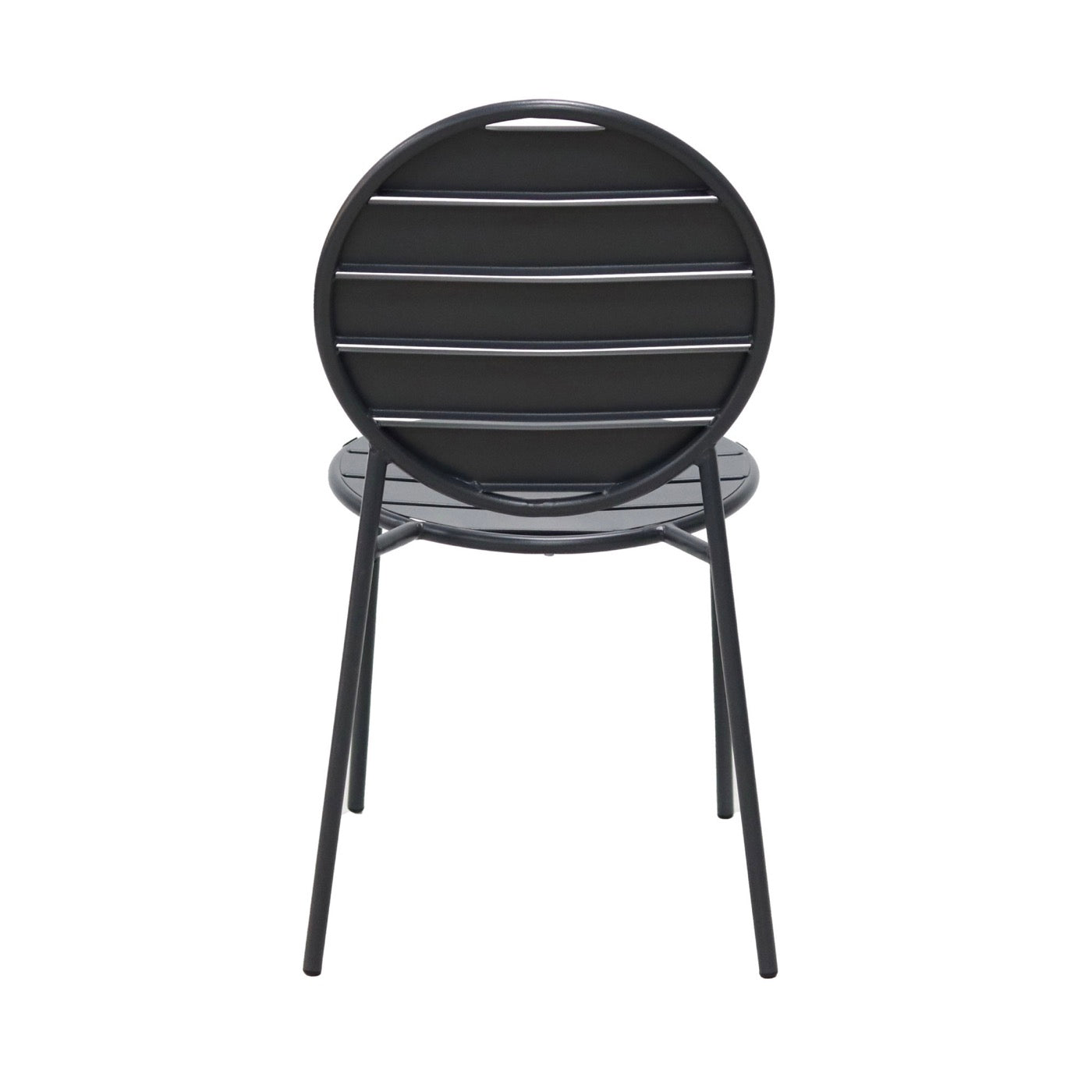 Baca - Table + 4 Round Metal Chairs Set - Gray
