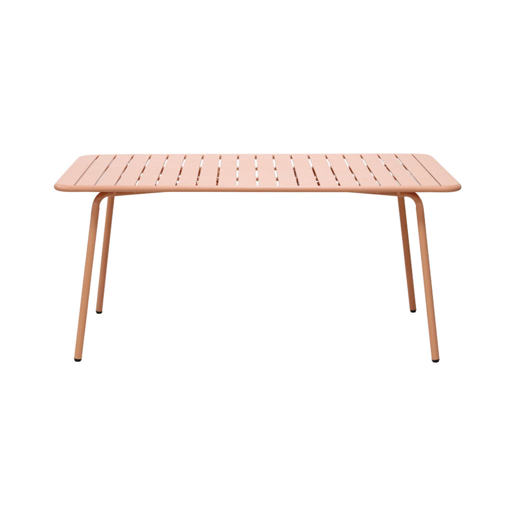 Baca - Garden Table + 4 Stackable Metal Armchairs - Terracotta