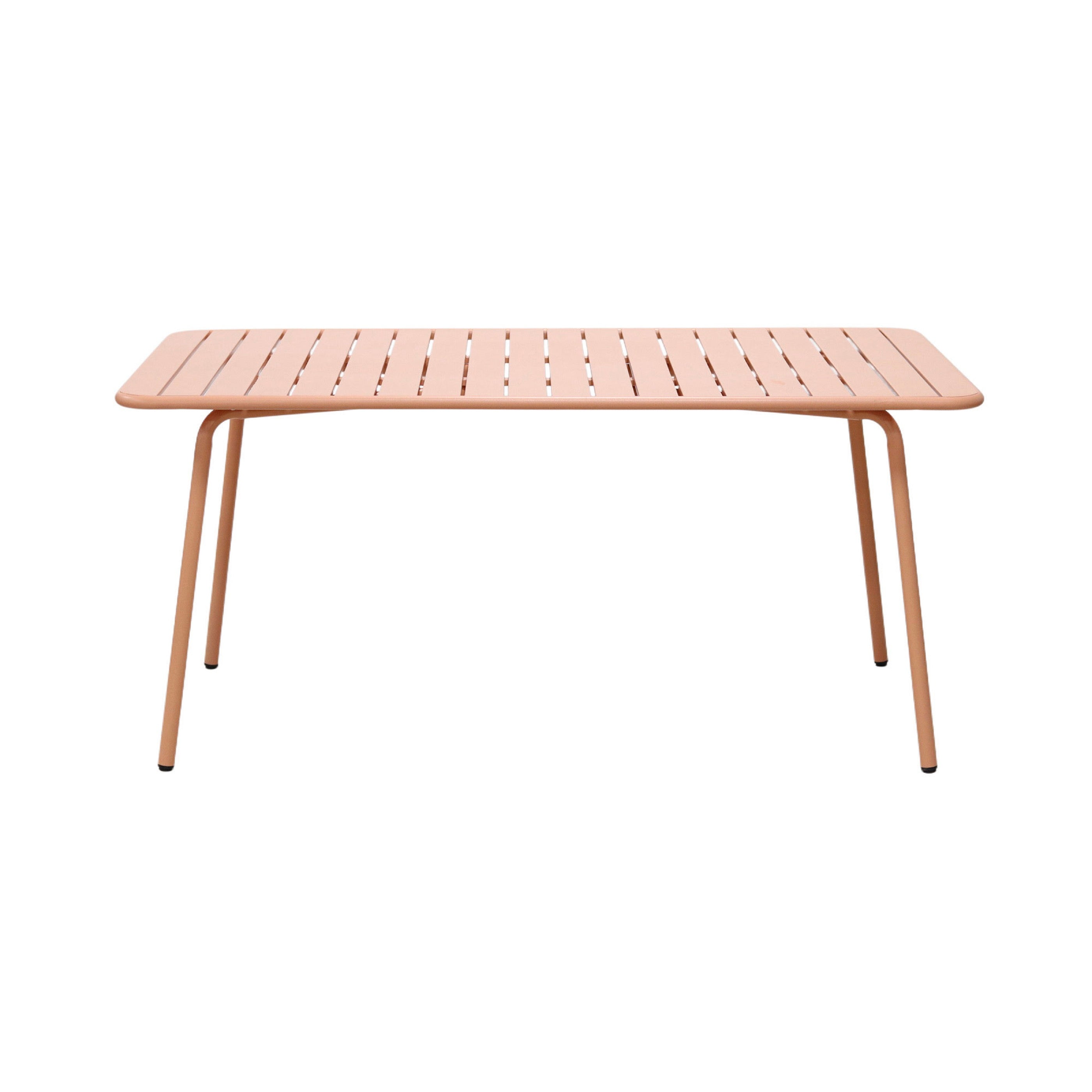 Baca - Garden Table + 4 Stackable Metal Armchairs - Terracotta