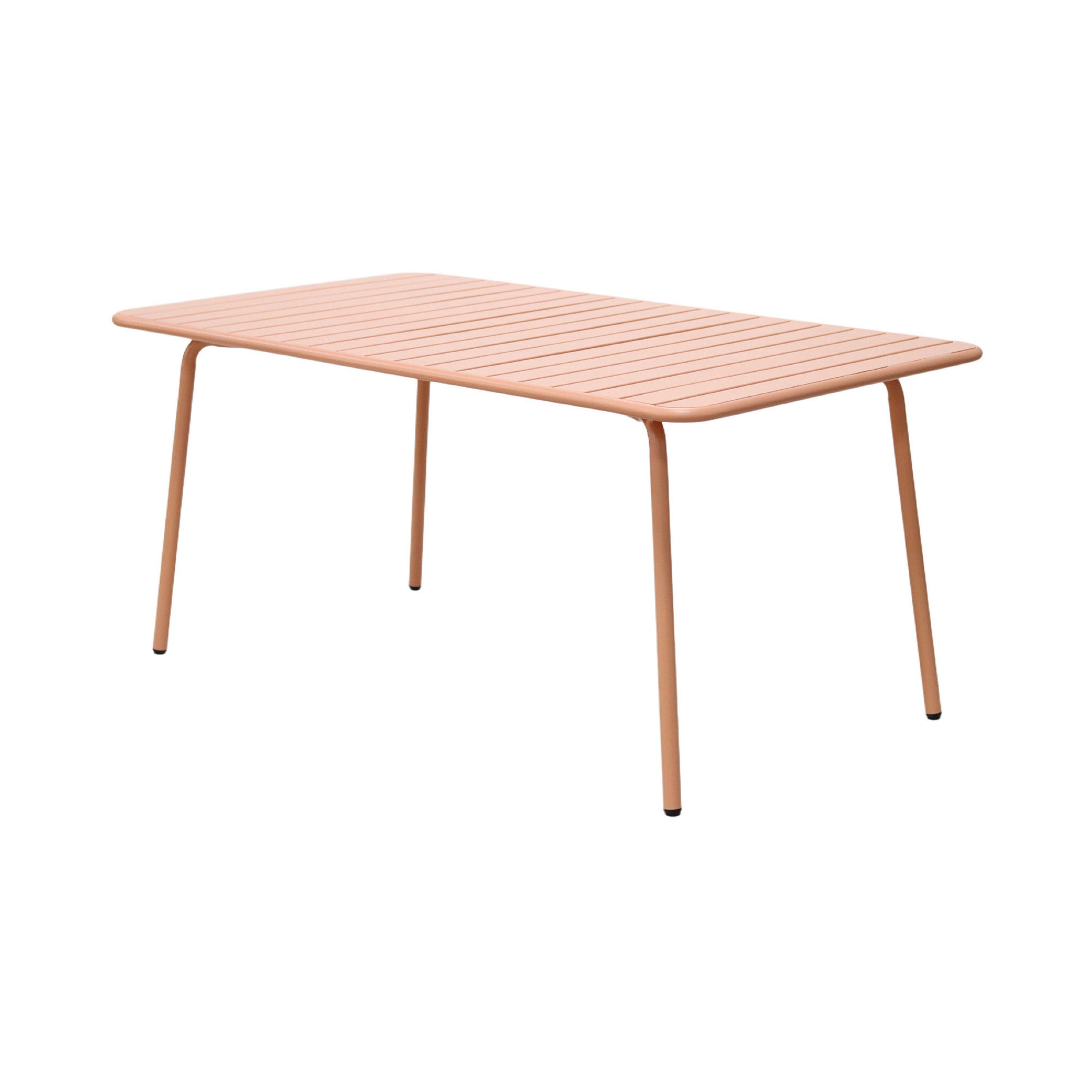 Baca - Garden Table + 4 Stackable Metal Armchairs - Terracotta