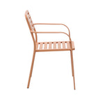 Baca - Garden Table + 4 Stackable Metal Armchairs - Terracotta