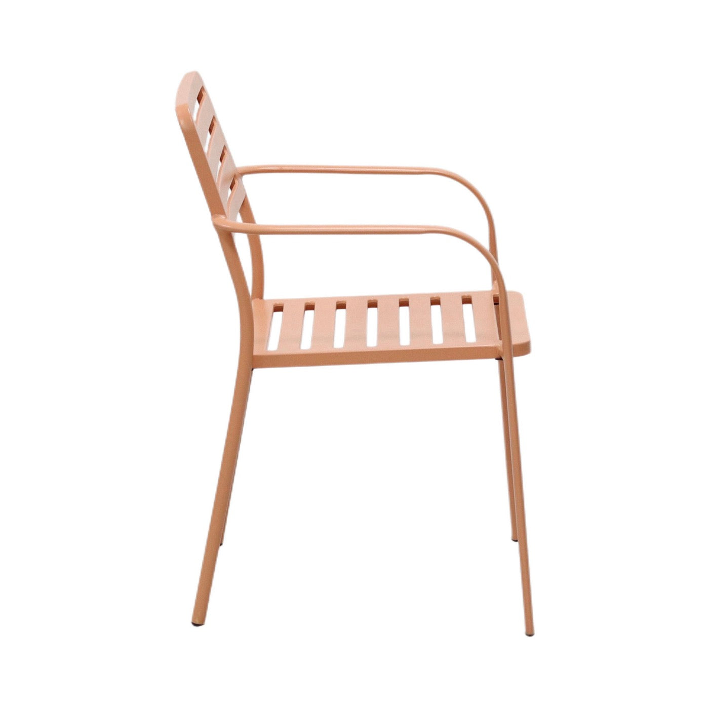 Baca - Garden Table + 4 Stackable Metal Armchairs - Terracotta