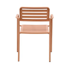 Baca - Garden Table + 4 Stackable Metal Armchairs - Terracotta