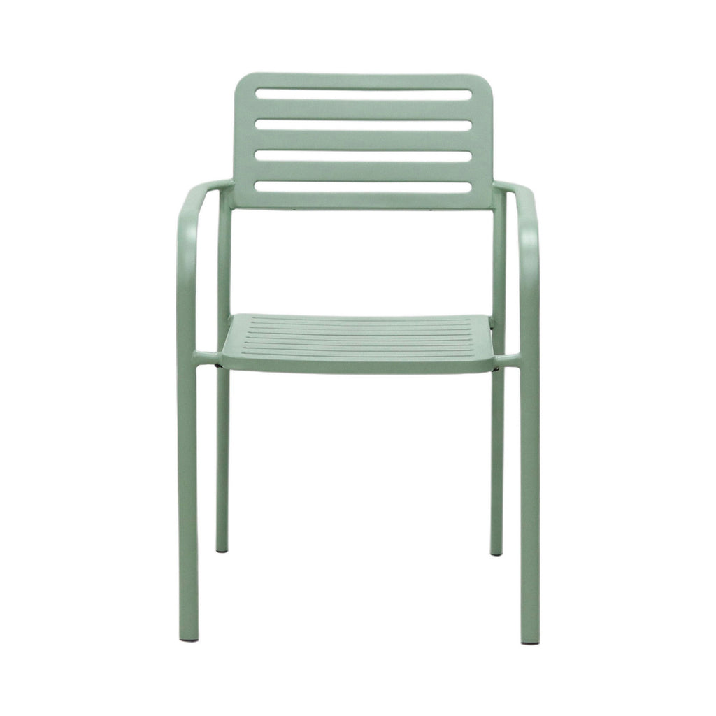 Baca - Table De Jardin + 4 Fauteuils Empilables En Métal - Vert