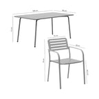 Baca - Table De Jardin + 6 Fauteuils Empilables En Métal - Terracotta