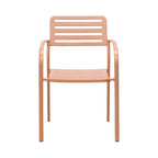 Baca - Table De Jardin + 6 Fauteuils Empilables En Métal - Terracotta