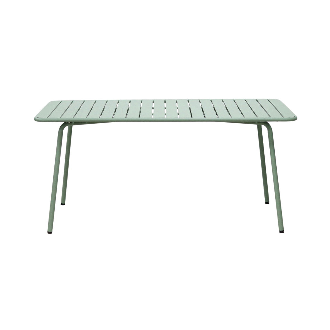 Baca - Mesa de Jardín + 6 Sillones de Metal Apilables - Verde
