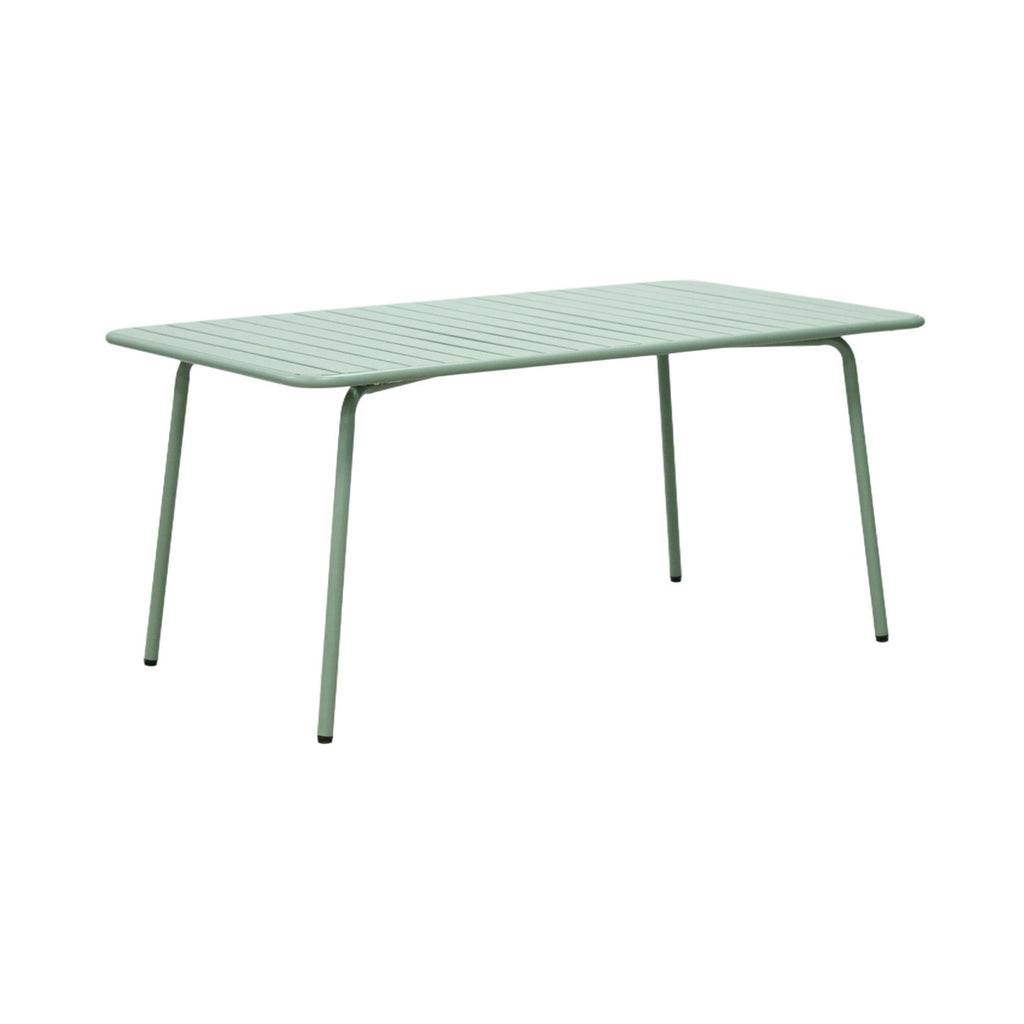 Baca - Mesa de Jardín + 6 Sillones de Metal Apilables - Verde
