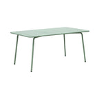 Baca - Mesa de Jardín + 6 Sillones de Metal Apilables - Verde