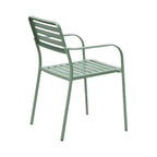 Baca - Mesa de Jardín + 6 Sillones de Metal Apilables - Verde
