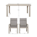 Renalo - Table De Jardin + 4 Fauteuils Repas En Aluminium - Taupe