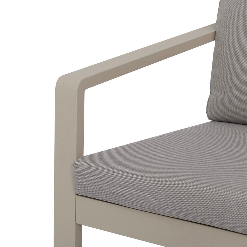 Renalo - Table De Jardin + 4 Fauteuils Repas En Aluminium - Taupe