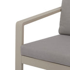 Renalo - Table De Jardin + 4 Fauteuils Repas En Aluminium - Taupe