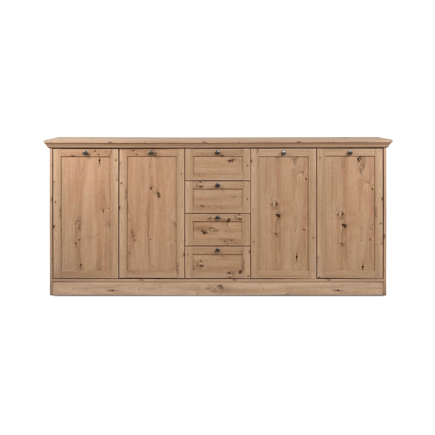 Timby - Buffet 4 Portes 3 Tiroirs - Chêne