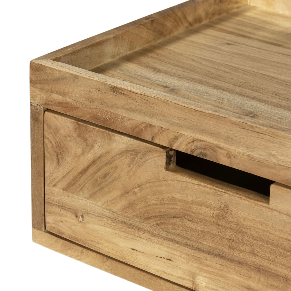 Chevet Suspendu 1 Tiroir En Acacia - Naturel