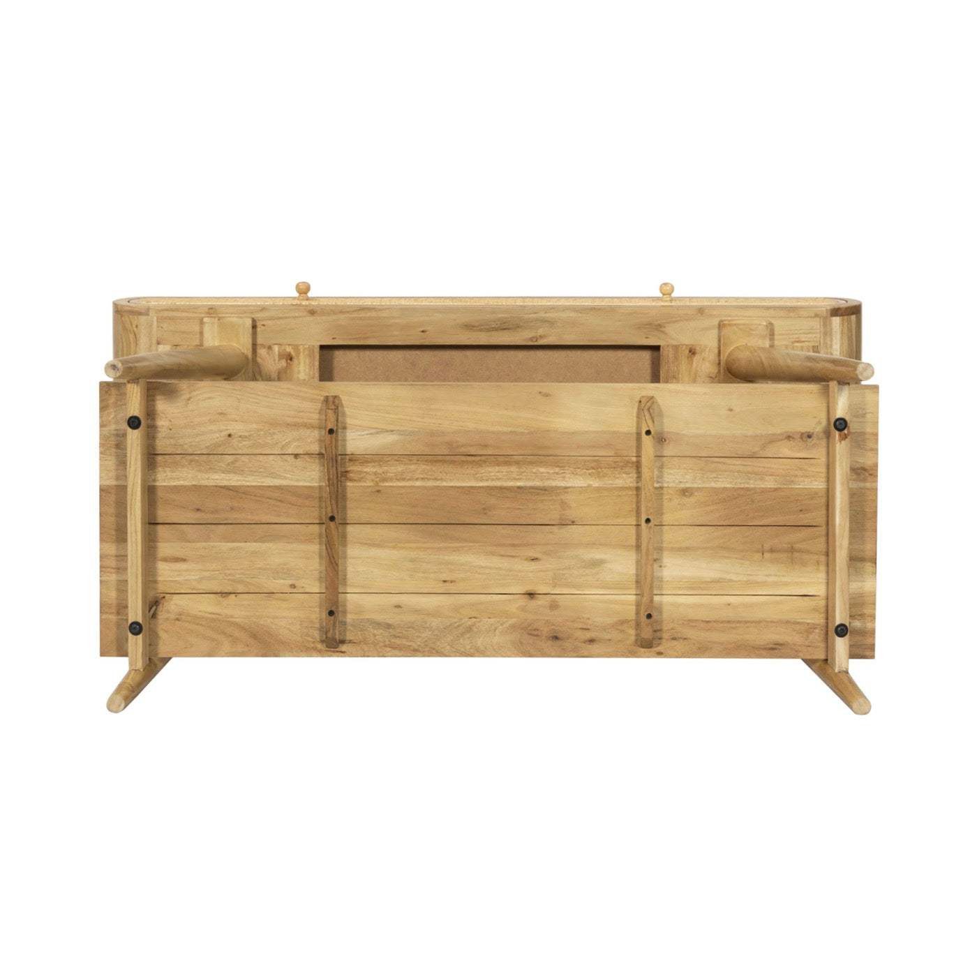 Console En Acacia Et Rotin - Naturel