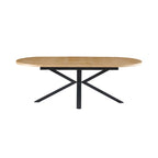 Venter - Mesa de Comedor Ovalada Extensible con Patas de Metal - Natural
