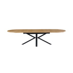 Venter - Mesa de Comedor Ovalada Extensible con Patas de Metal - Natural