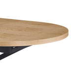 Venter - Mesa de Comedor Ovalada Extensible con Patas de Metal - Natural