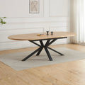 Venter - Table À Manger Ovale Extensible Pieds En Métal - Naturel