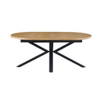 Venter - Table À Manger Ovale Extensible Pieds En Métal - Naturel