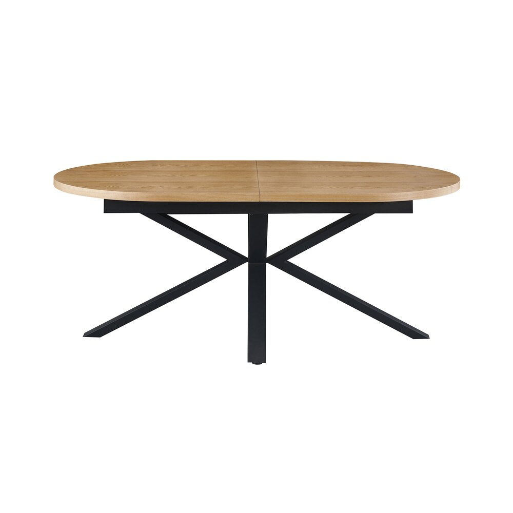 Venter - Table À Manger Ovale Extensible Pieds En Métal - Naturel