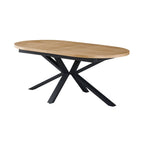 Venter - Table À Manger Ovale Extensible Pieds En Métal - Naturel