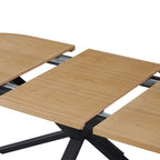 Venter - Table À Manger Ovale Extensible Pieds En Métal - Naturel