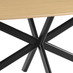 Linz - Table À Manger En Bois Et Pied En Métal - 8 Personnes - Chêne