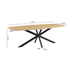 Linz - Table À Manger En Bois Et Pied En Métal - 8 Personnes - Chêne