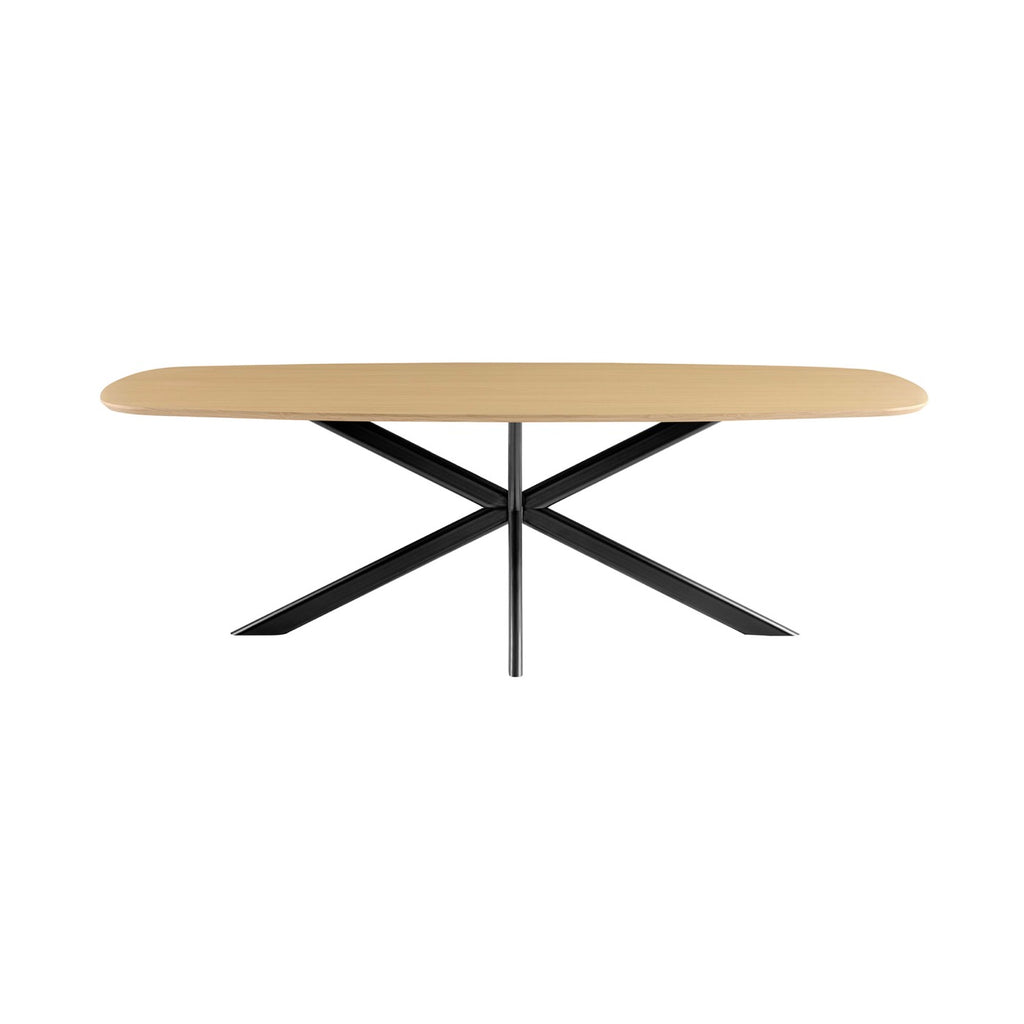 Linz - Table À Manger En Bois Et Pied En Métal - 6 Personnes - Chêne