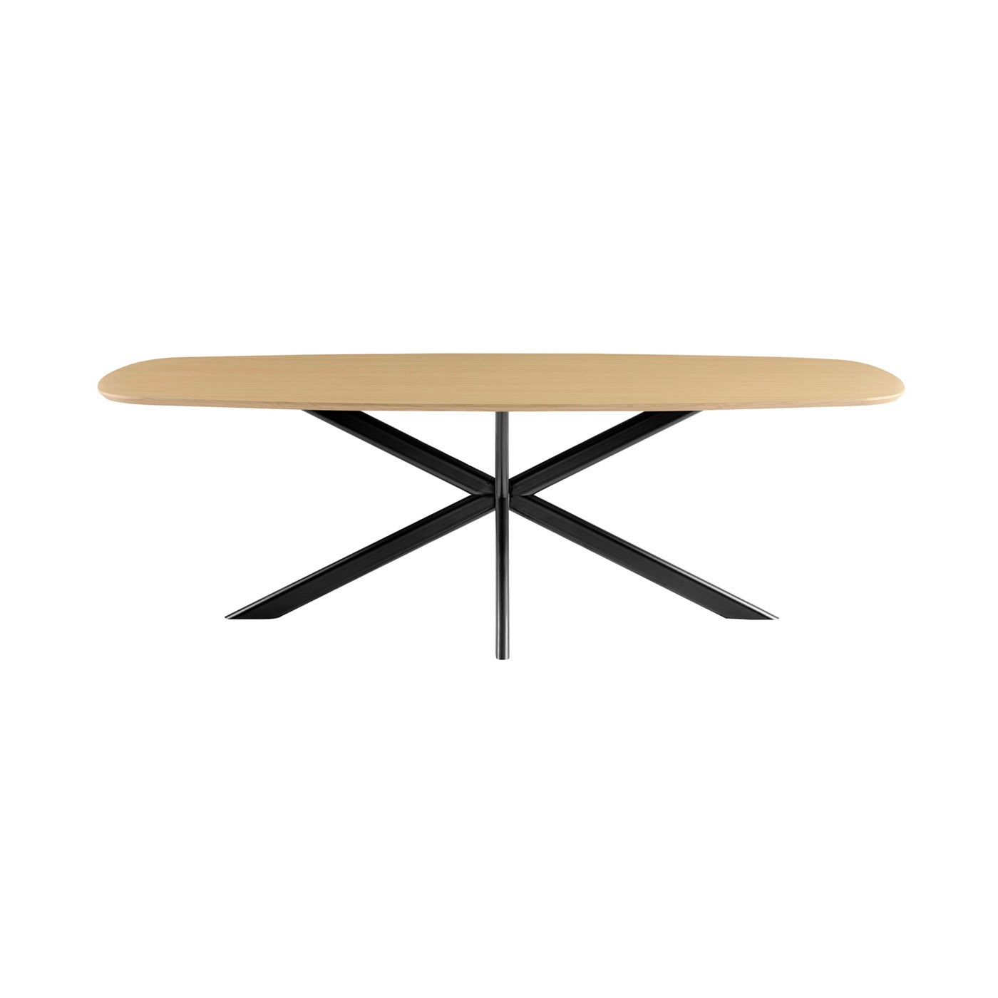 Linz - Table À Manger En Bois Et Pied En Métal - 6 Personnes - Chêne