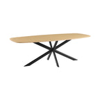 Linz - Table À Manger En Bois Et Pied En Métal - 6 Personnes - Chêne