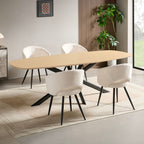 Linz - Table À Manger En Bois Et Pied En Métal - 6 Personnes - Chêne