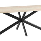 Linz - Table À Manger En Bois Et Pied En Métal - 6 Personnes - Travertin
