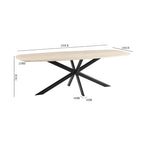 Linz - Table À Manger En Bois Et Pied En Métal - 6 Personnes - Travertin