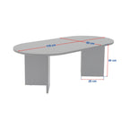 Liora - Table Basse Ovale Design - Noyer
