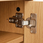 Rima - Meuble Tv 2 Niches 2 Portes Effet Cannelé - Naturel