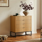 Rima - 4 Drawer Fluted Effect Chest - Natural