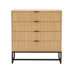 Rima - 4 Drawer Fluted Effect Chest - Natural