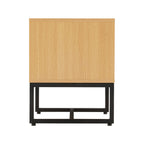 Rima - Bedside Table 1 Niche And 1 Drawer Fluted Effect - Natural