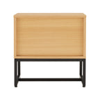 Rima - Bedside Table 1 Niche And 1 Drawer Fluted Effect - Natural