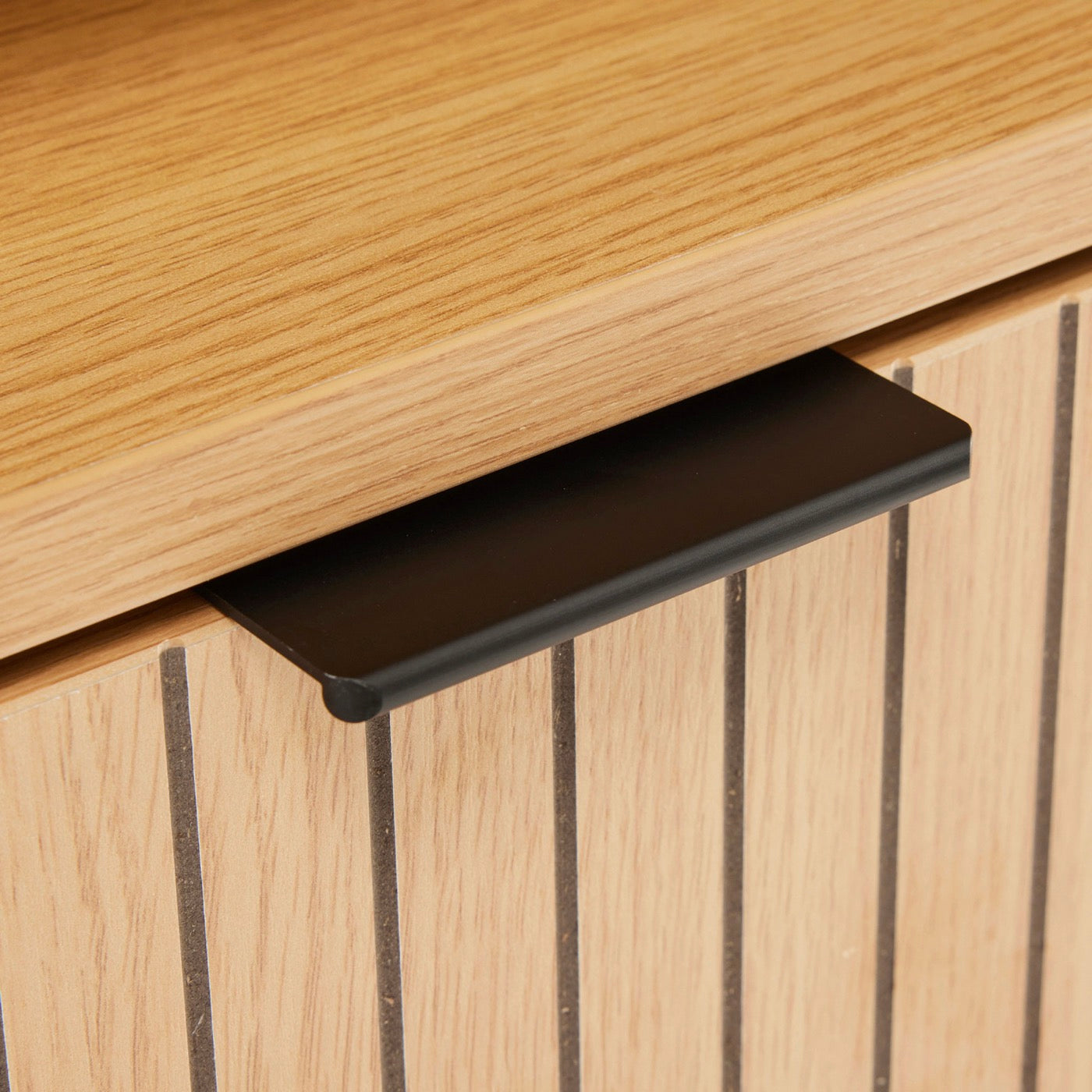 Rima - Bedside Table 1 Niche And 1 Drawer Fluted Effect - Natural