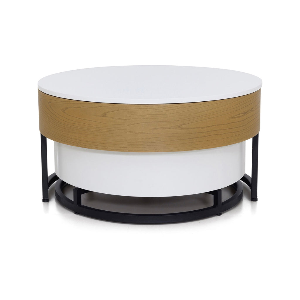 Calis - Lot De 2 Tables Basses Avec Plateau Relevable Et 2 Tioirs - Naturel