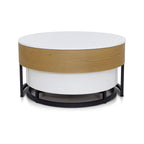 Calis - Lot De 2 Tables Basses Avec Plateau Relevable Et 2 Tioirs - Naturel