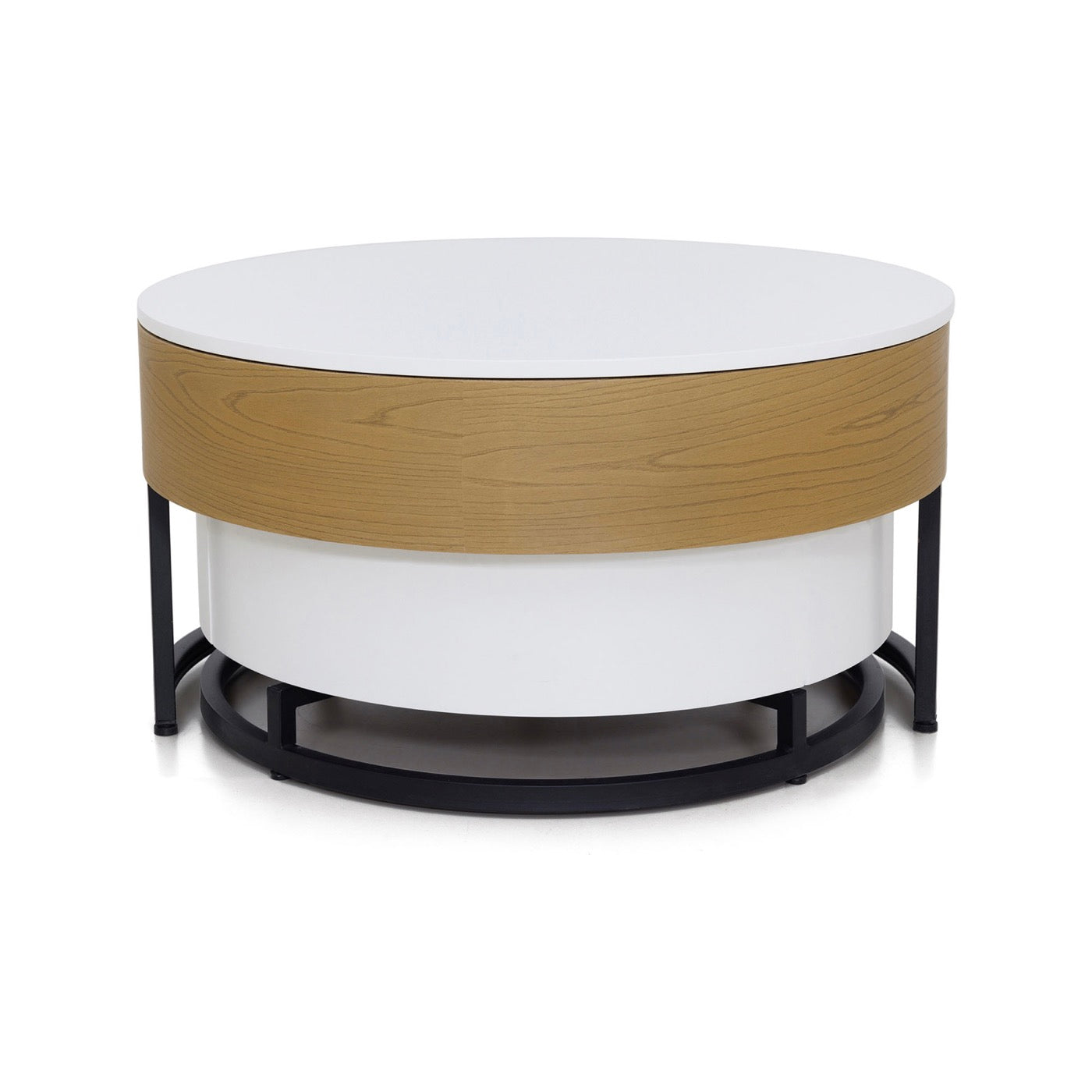 Calis - Lot De 2 Tables Basses Avec Plateau Relevable Et 2 Tioirs - Naturel