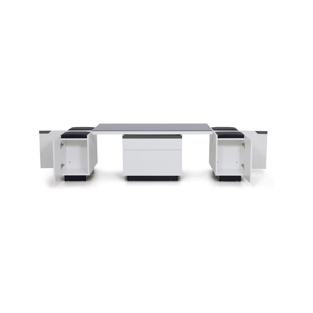 Calis - Table Basse Avec Plateaux Relevables - Blanc