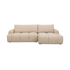 Zephyr - Sofá esquinero convertible a la derecha en tela texturizada - Beige