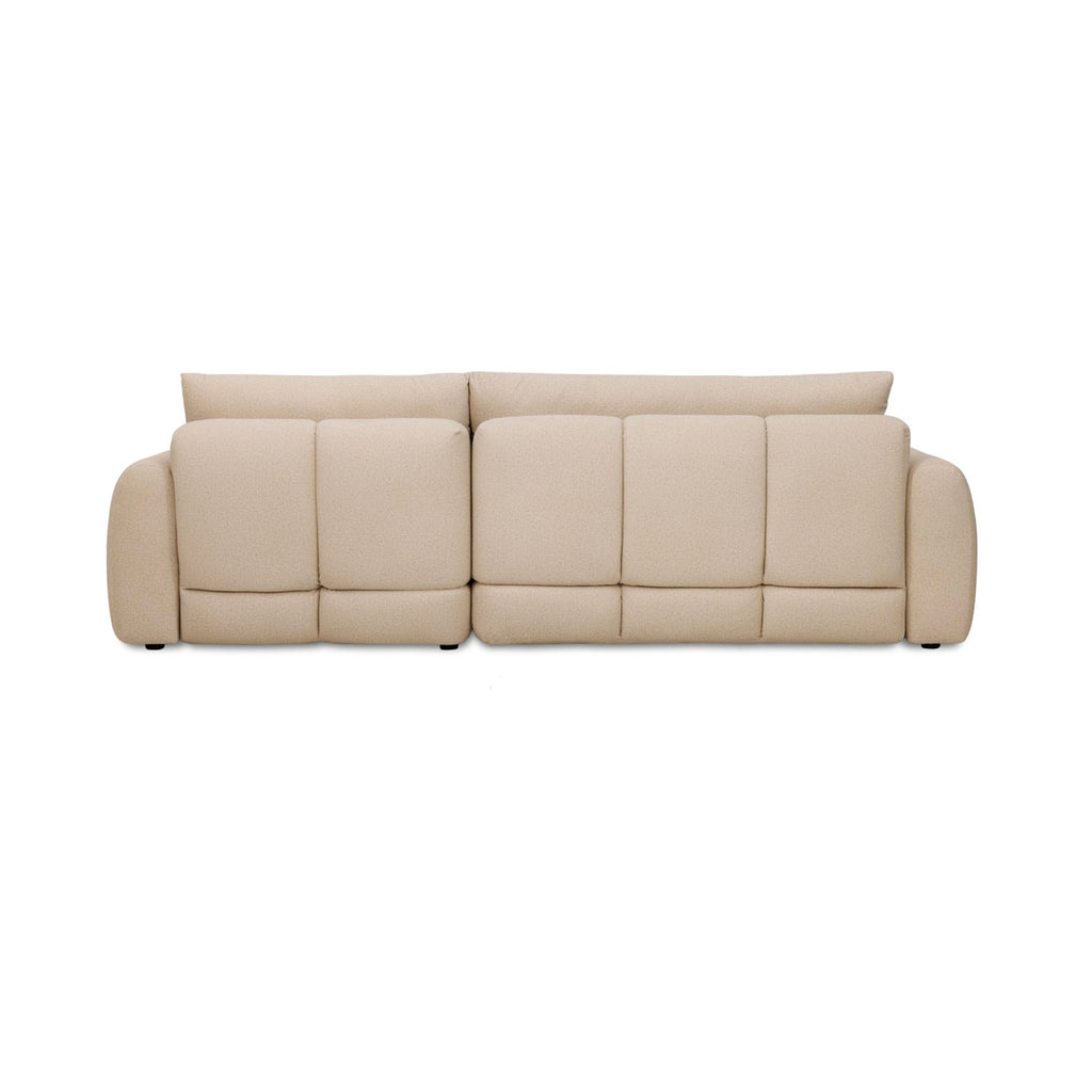 Zephyr - Sofá esquinero convertible a la derecha en tela texturizada - Beige